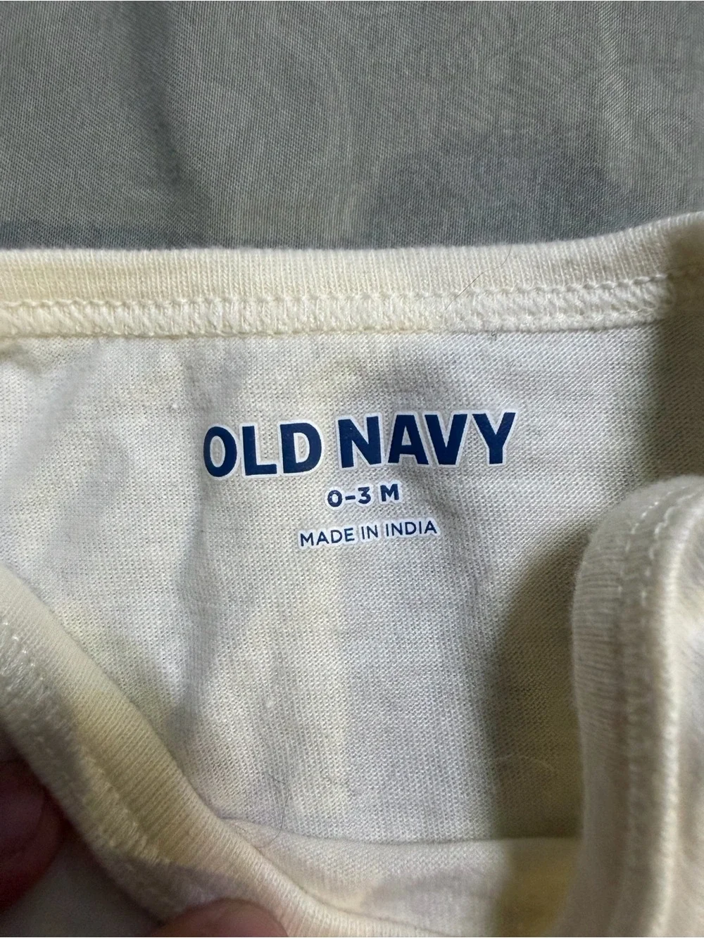 Old Navy Cream and Green Baby Matching Set